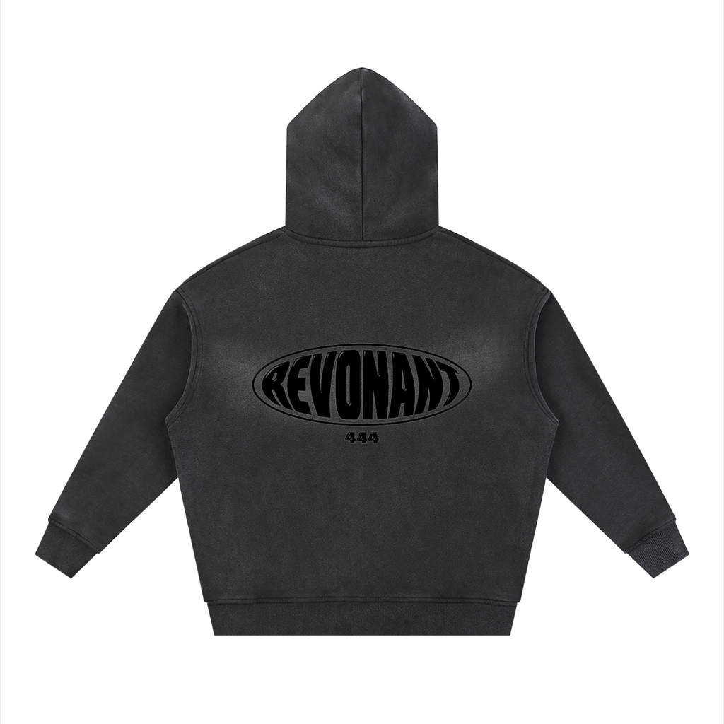 Sunfade Two-way Zipper Boxy Fleece Hoodie