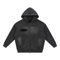 Sunfade Two-way Zipper Boxy Fleece Hoodie