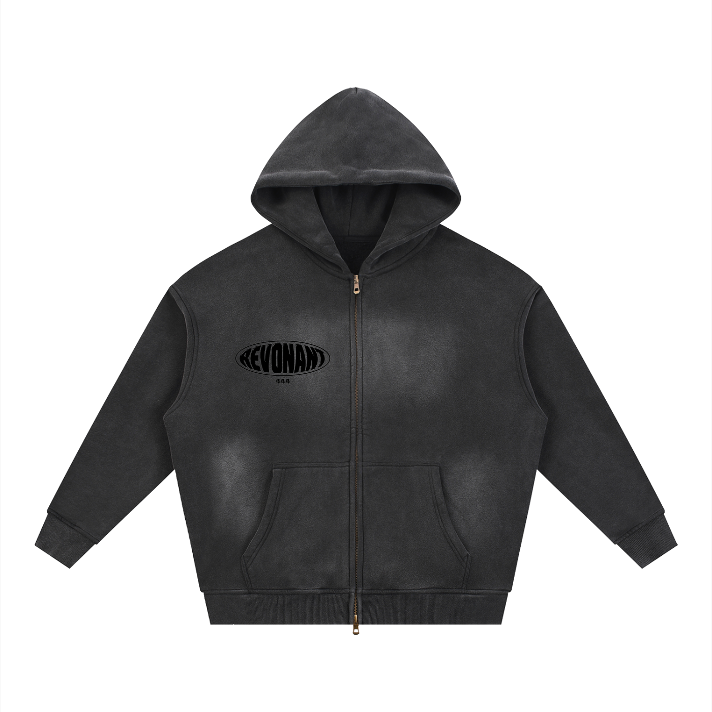 Sunfade Two-way Zipper Boxy Fleece Hoodie