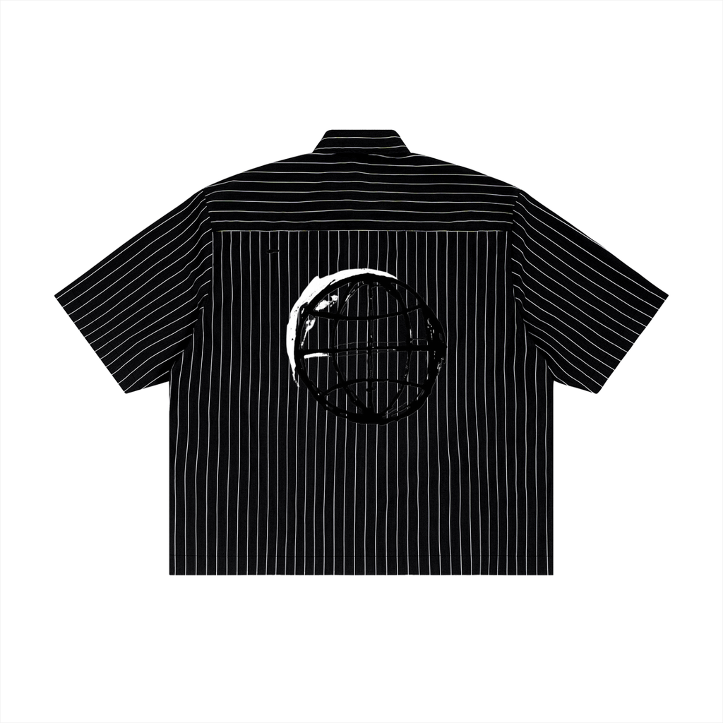 Unisex Striped Boxy Button-Up Shirt