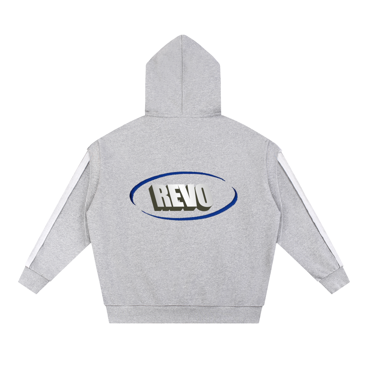 Contrast Tape Raw Edge Double Layered Zip Hoodie