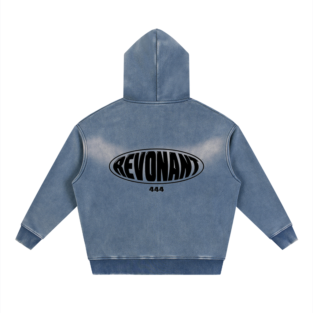Sunfade Two-way Zipper Boxy Fleece Hoodie