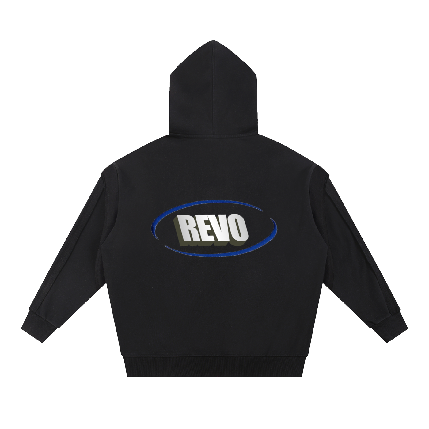 Contrast Tape Raw Edge Double Layered Zip Hoodie