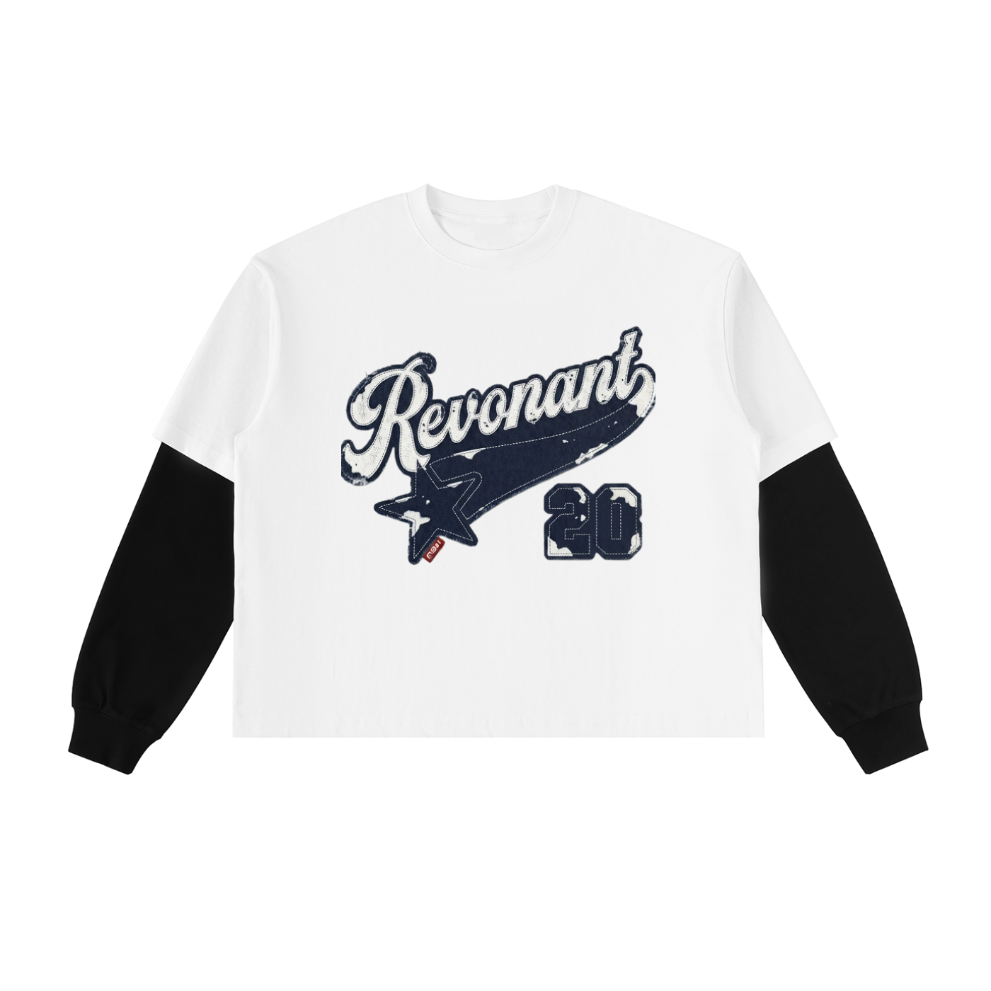 Double Layer Contrast Baseball Long Sleeve T-Shirt