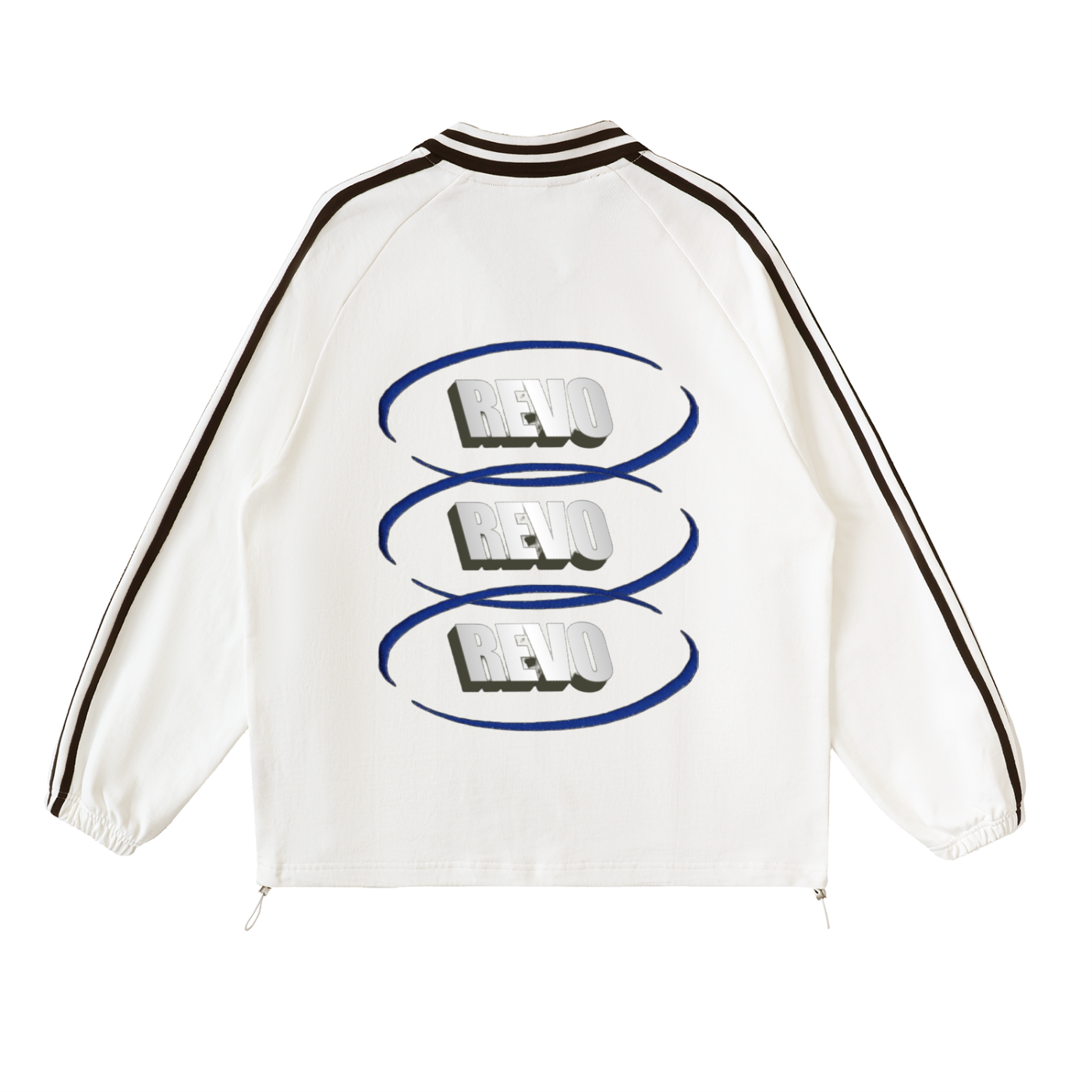 Contrast Striped Lapel Collar Sweatshirt
