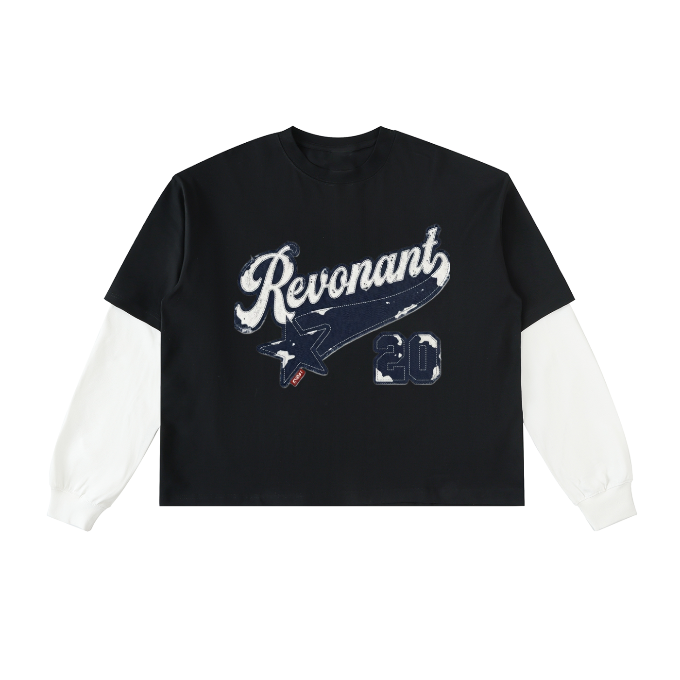 Double Layer Contrast Baseball Long Sleeve T-Shirt