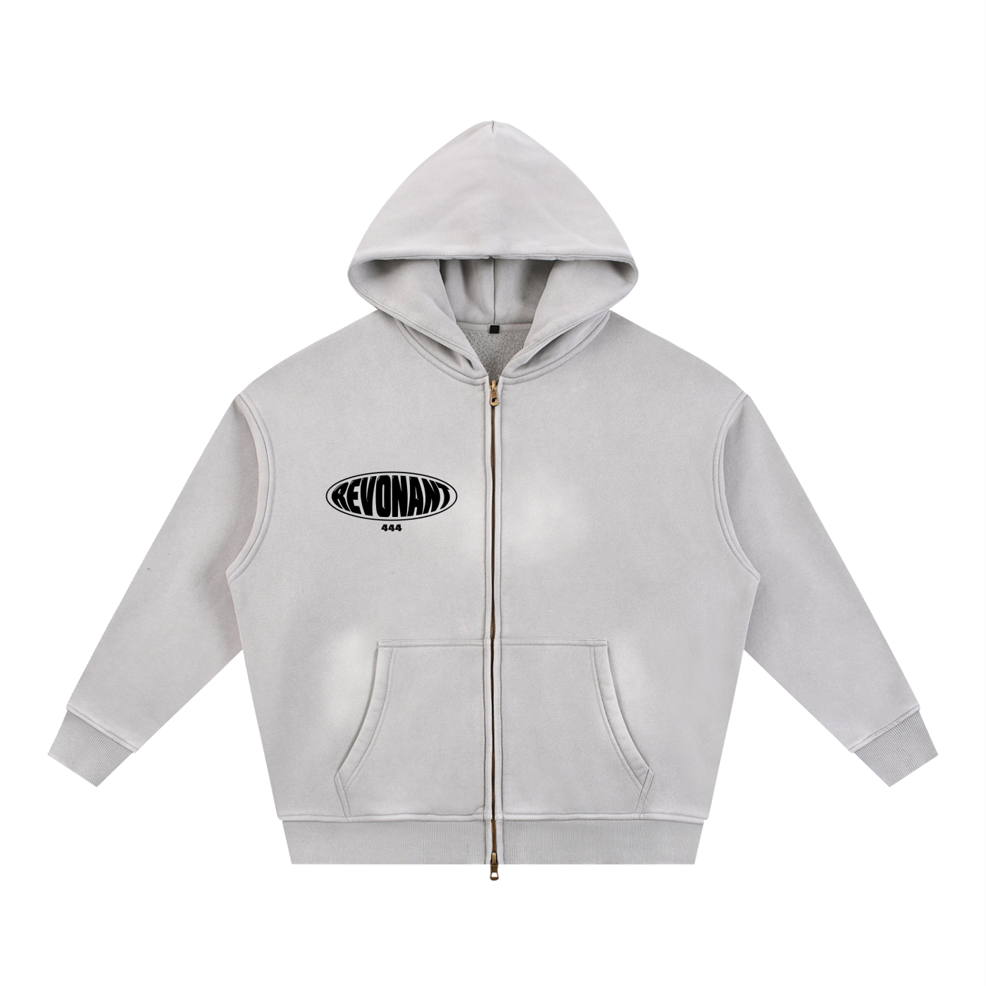 Sunfade Two-way Zipper Boxy Fleece Hoodie